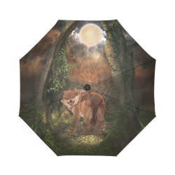 Awesome wolf in the night Auto-Foldable Umbrella (Model U04)