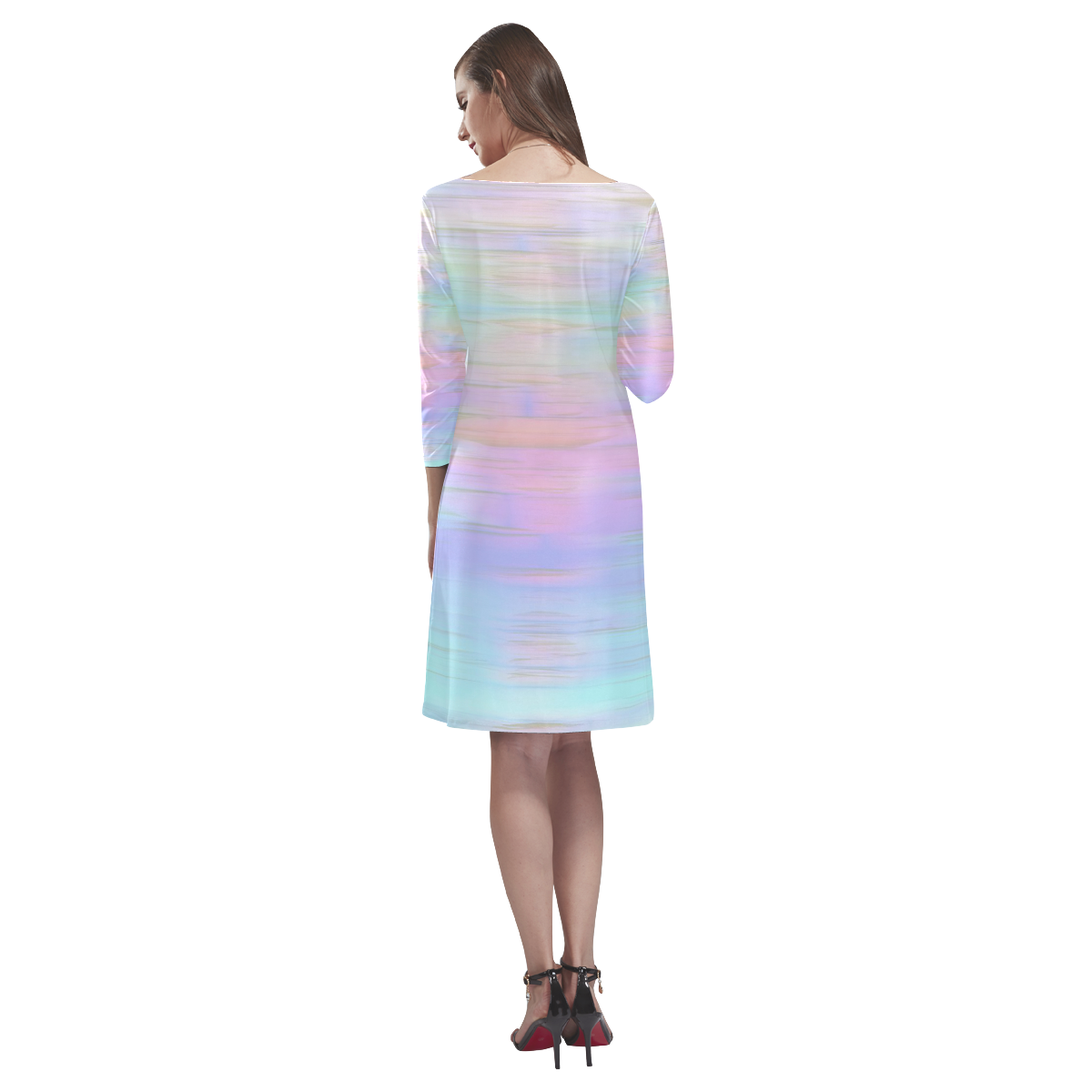 noisy gradient 1 pastel by JamColors Rhea Loose Round Neck Dress(Model D22)