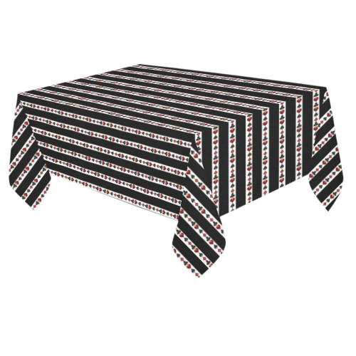 Las Vegas Playing Card Symbols Stripes Cotton Linen Tablecloth 60"x 84"