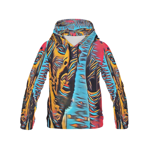 Jammer Fan Art Hoodie - Multicolor - Cool Wave and Jagger Scene All Over Print Hoodie for Women (USA Size) (Model H13)