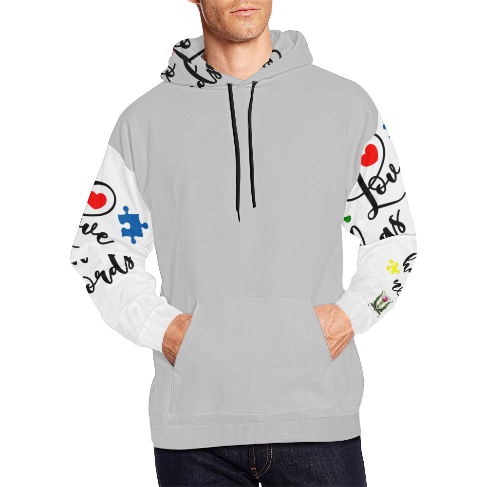 Fairlings Delight's Autism- Love has no words Men's Hoodie 53086Ff7 All Over Print Hoodie for Men (USA Size) (Model H13)