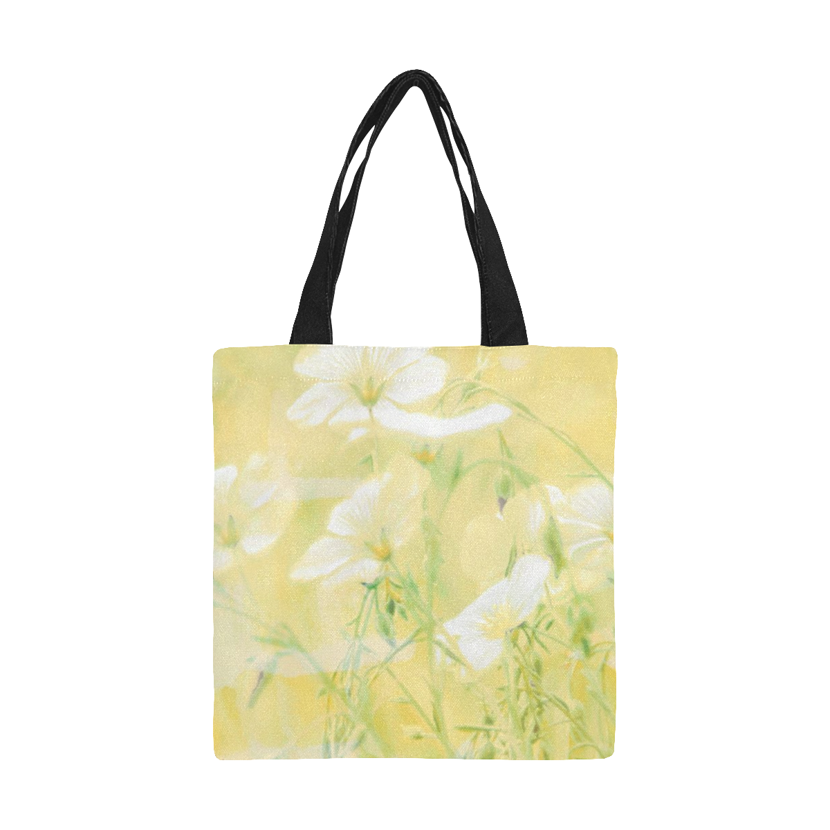 wildflowers yellow All Over Print Canvas Tote Bag/Small (Model 1697)