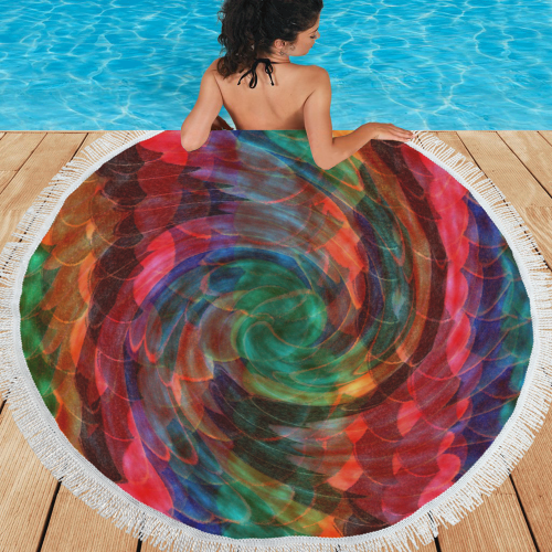 Ray of Twirls Circular Beach Shawl 59"x 59"