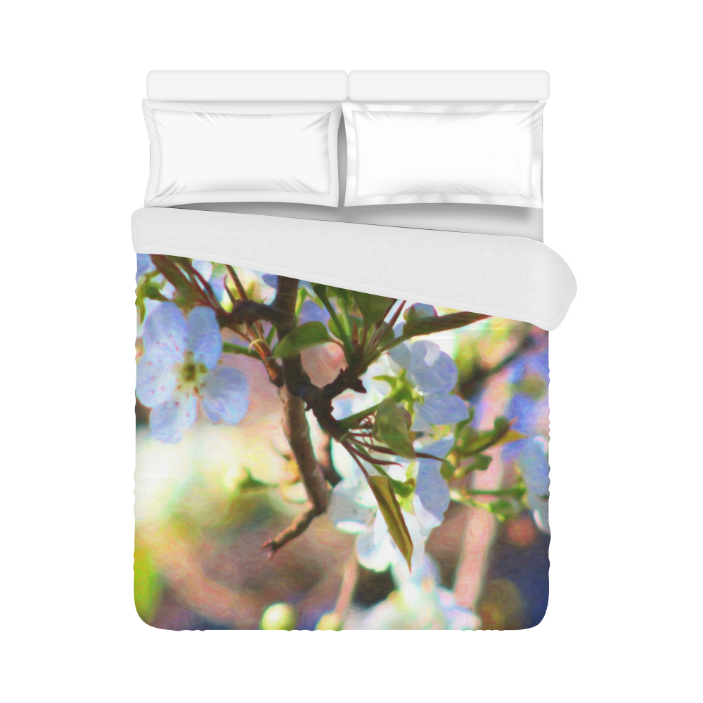 Pear Tree Blossoms Duvet Cover 86"x70" ( All-over-print)