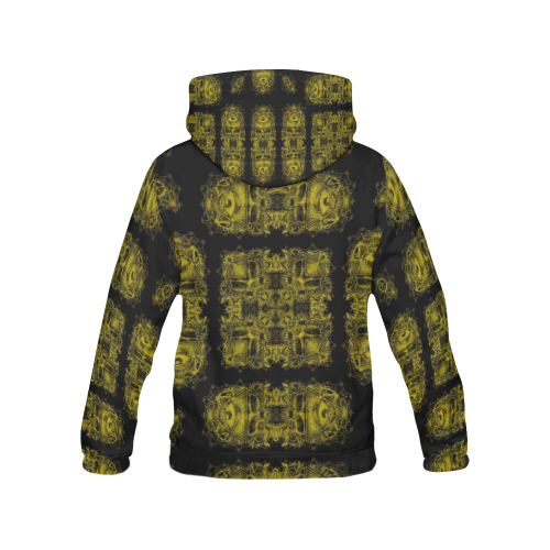 Vintage Gold Leaf Illuminati Skull Airbrush All Over Print Hoodie for Men/Large Size (USA Size) (Model H13)