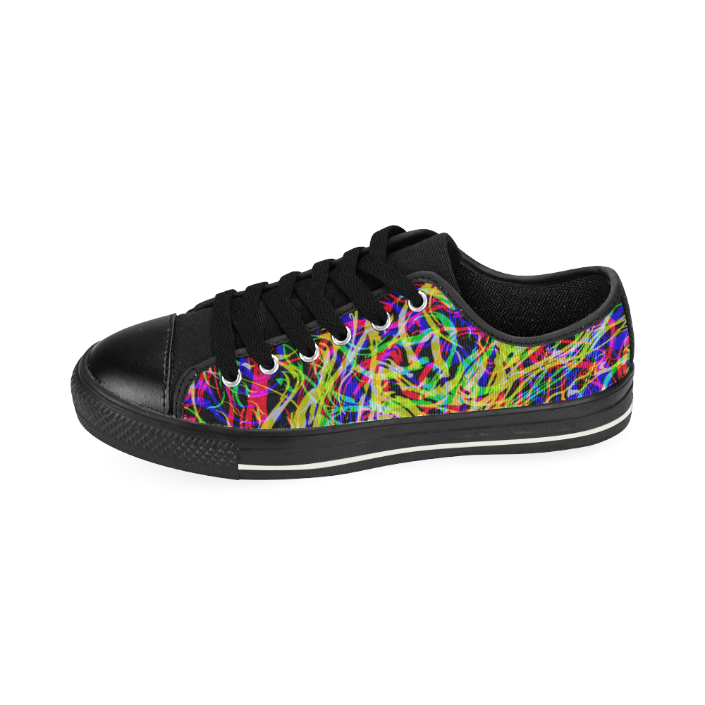 colorful abstract pattern Men's Classic Canvas Shoes (Model 018)