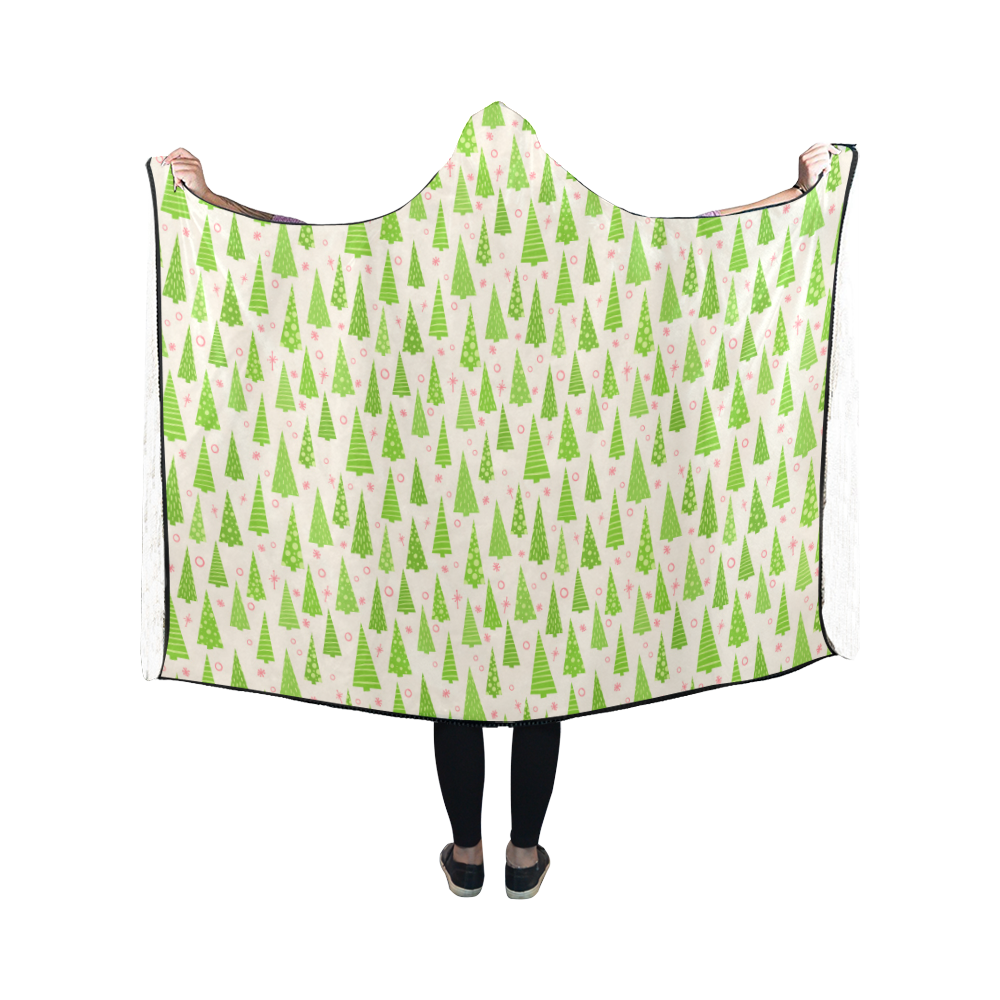 Christmas Trees Forest Hooded Blanket 50''x40''