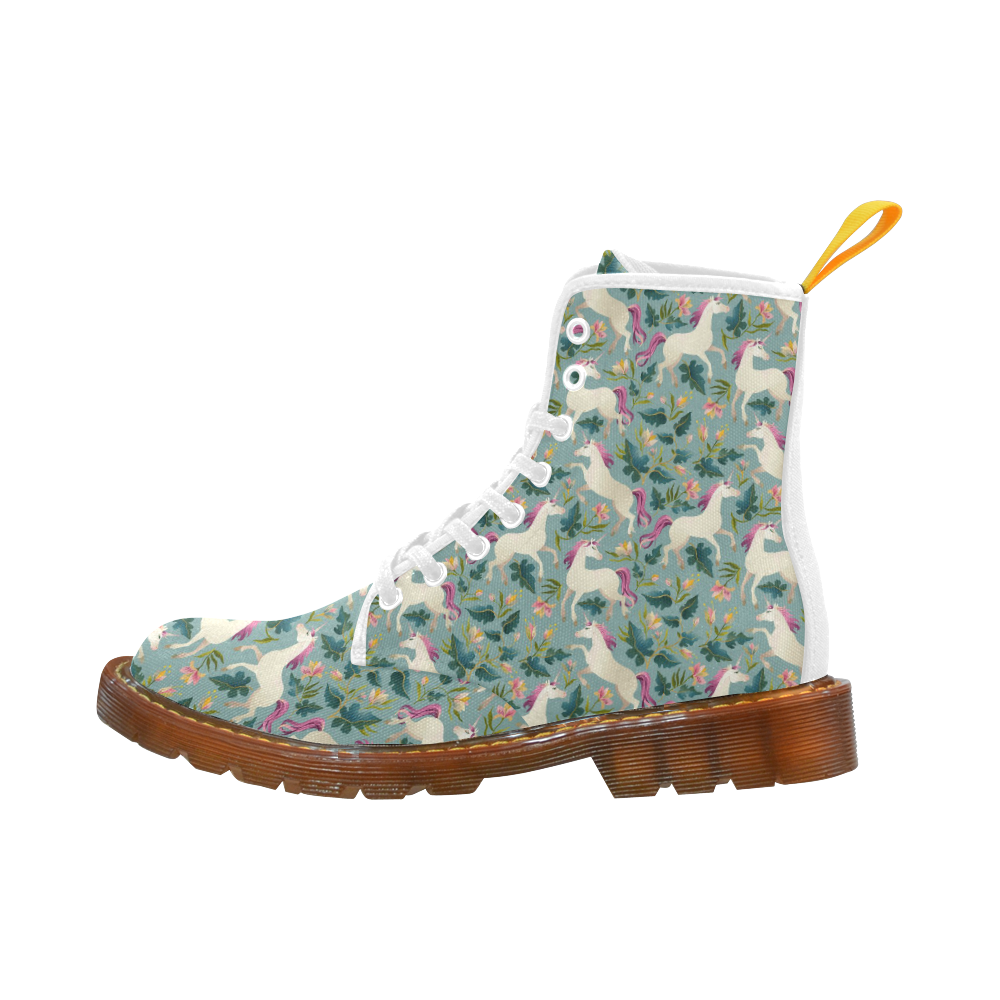 Floral Unicorn Pattern Martin Boots For Women Model 1203H