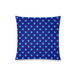Light Blue Polka Dots on Blue Custom Zippered Pillow Case 20"x20"(Twin Sides)