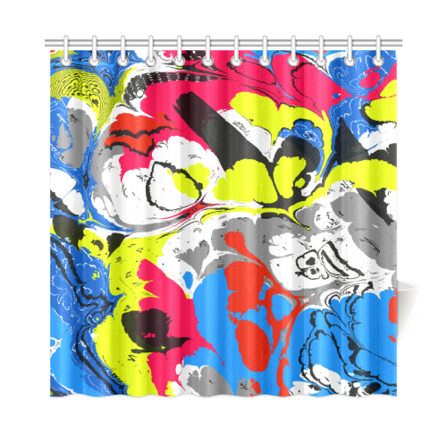 Colorful distorted shapes2 Shower Curtain 72"x72"