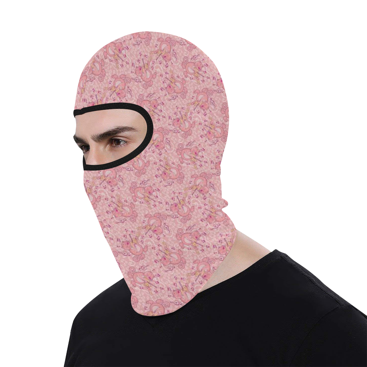 Cat with Violin Pattern All Over Print Balaclava