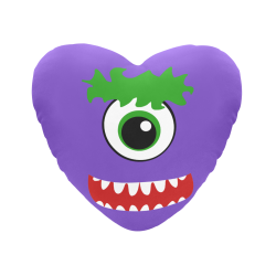 Kawaii Smiling One Eyed Monster Heart-Shaped Pillow (Two Sides)