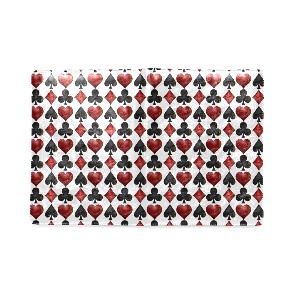 Las Vegas Black and Red Casino Poker Card Shapes on White Custom NoteBook B5