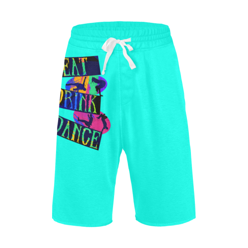 Break Dancing Colorful / Neon Aqua Men's All Over Print Casual Shorts (Model L23)