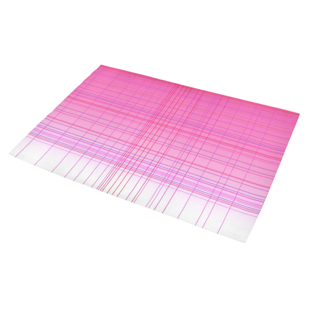 Design ethnic blocks, pink Azalea Doormat 30" x 18" (Sponge Material)