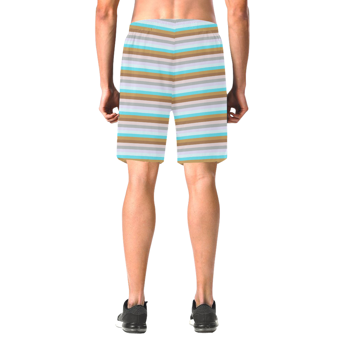 Fun Stripes 5 Men's All Over Print Elastic Beach Shorts (Model L20)