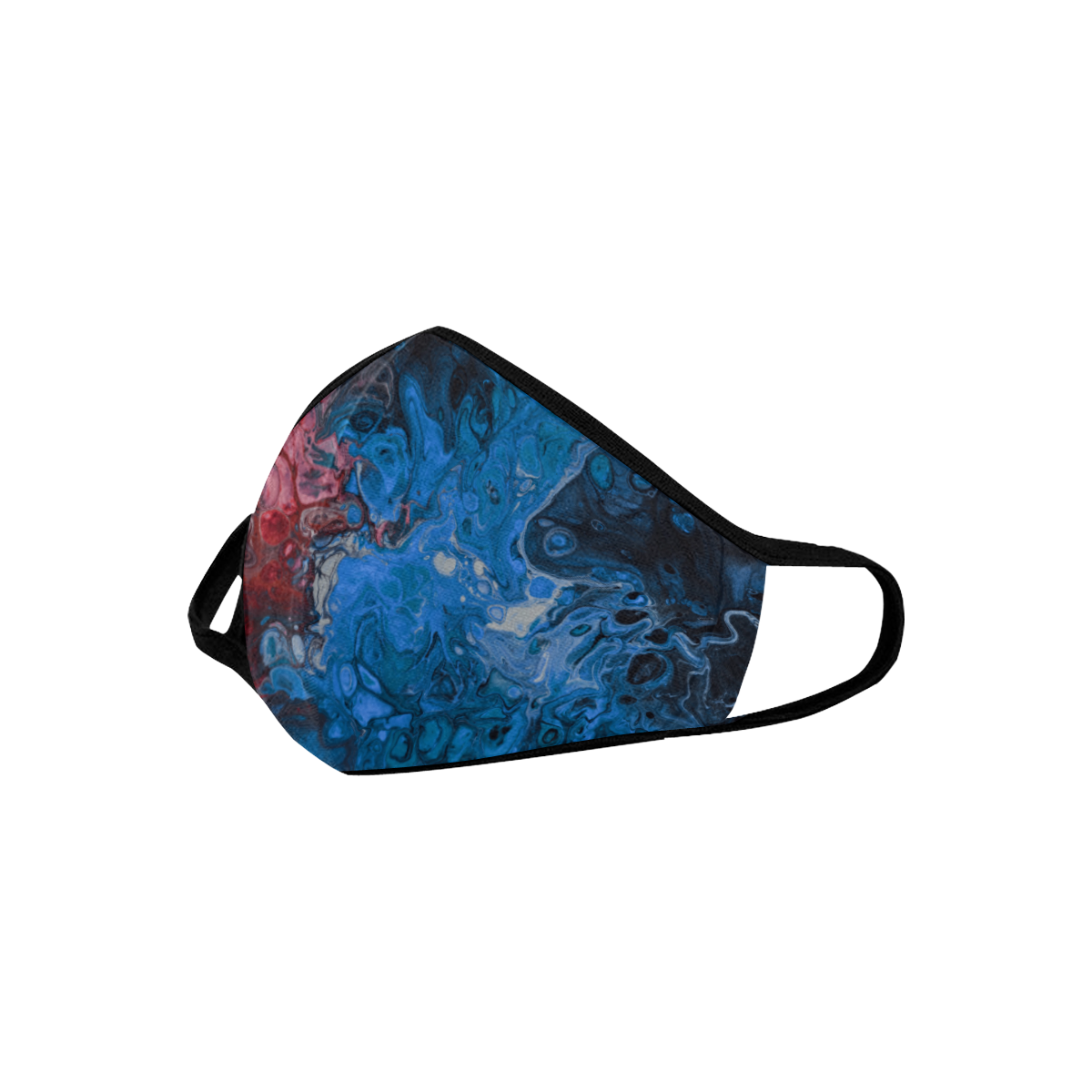 Alien Swirl Blue & Red Mouth Mask. Mouth Mask