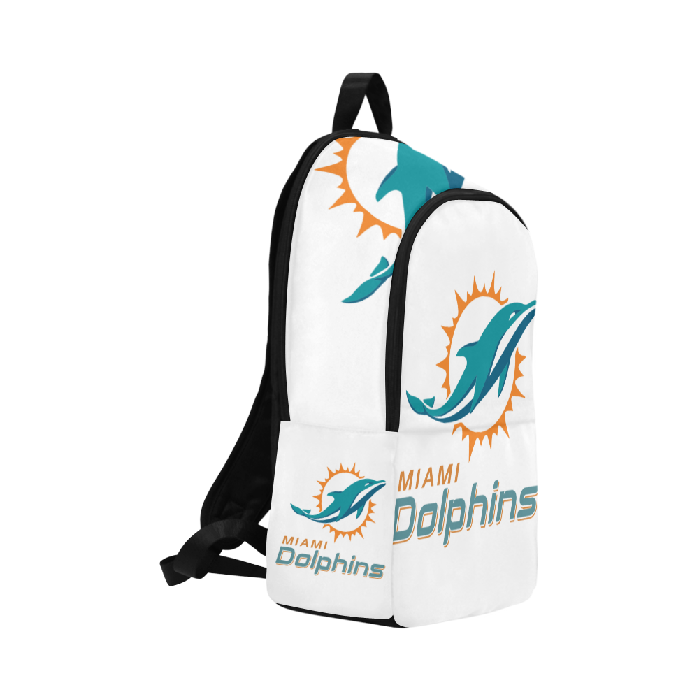 Miami Dolphins White Fabric Backpack for Adult (Model 1659)