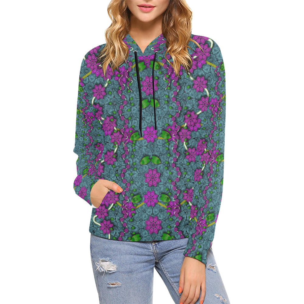 the most beautiful flower forest on earth All Over Print Hoodie for Women (USA Size) (Model H13)