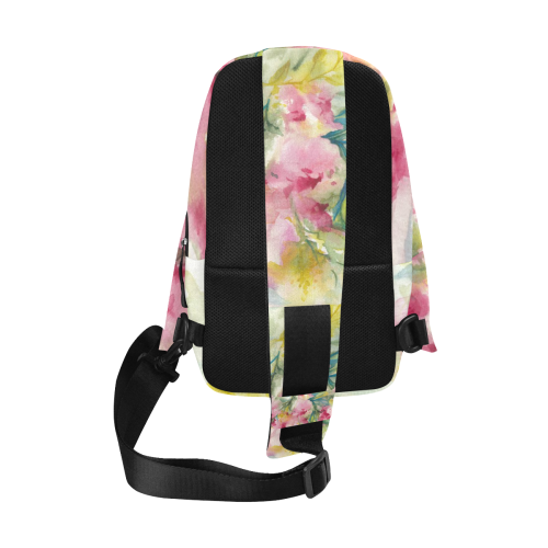 Pink Dreamy Flowers watercolors -floral Chest Bag (Model 1678)