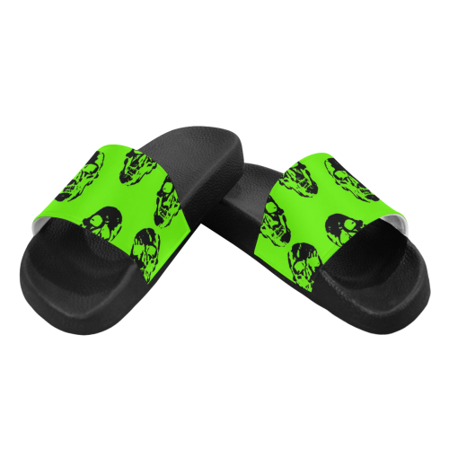 hot skulls, kiwi by JamColors Men's Slide Sandals (Model 057)