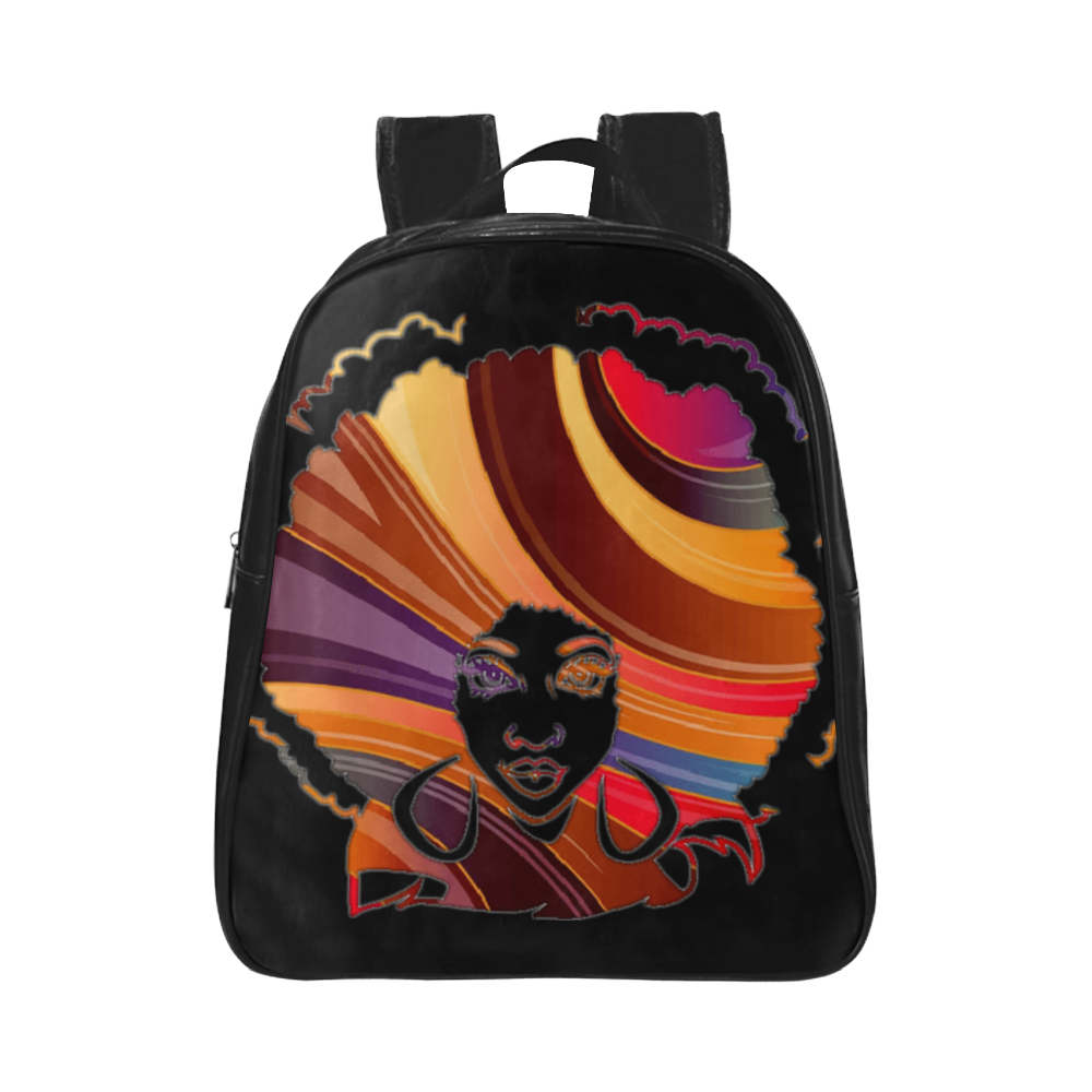 Afro Lady School Backpack (Model 1601)(Small)