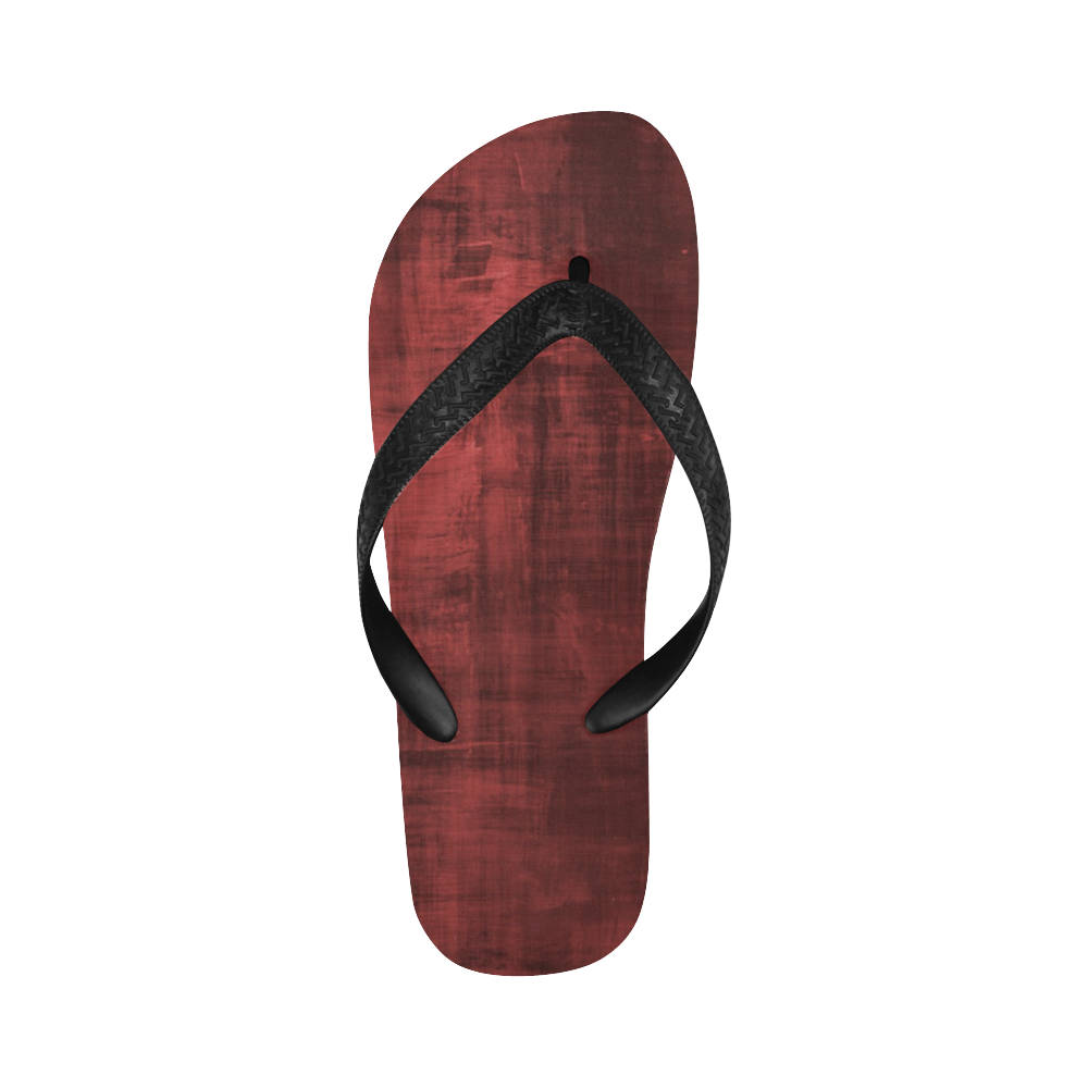 Red Grunge Flip Flops for Men/Women (Model 040)