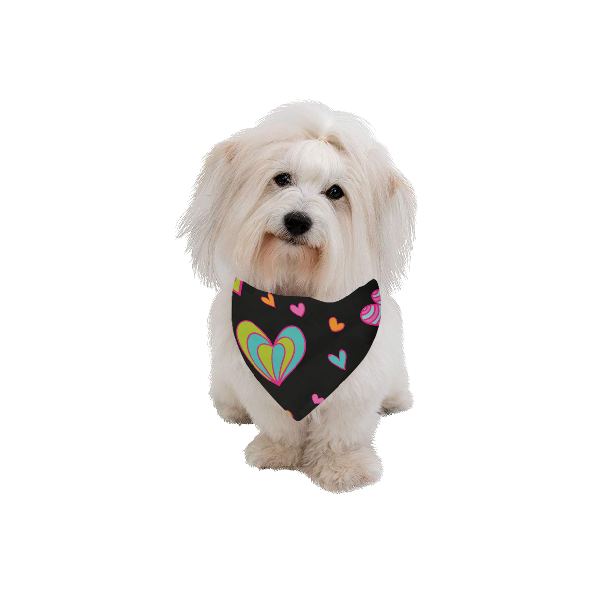 bandana para mascotas corazones retro Pet Dog Bandana/Large Size