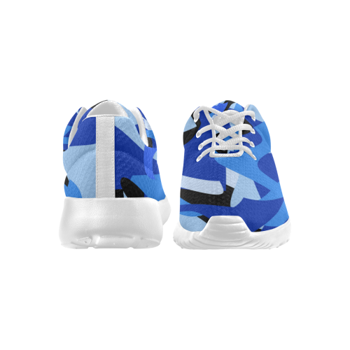 Camouflage Abstract Blue and Black Men's Athletic Shoes (Model 0200)