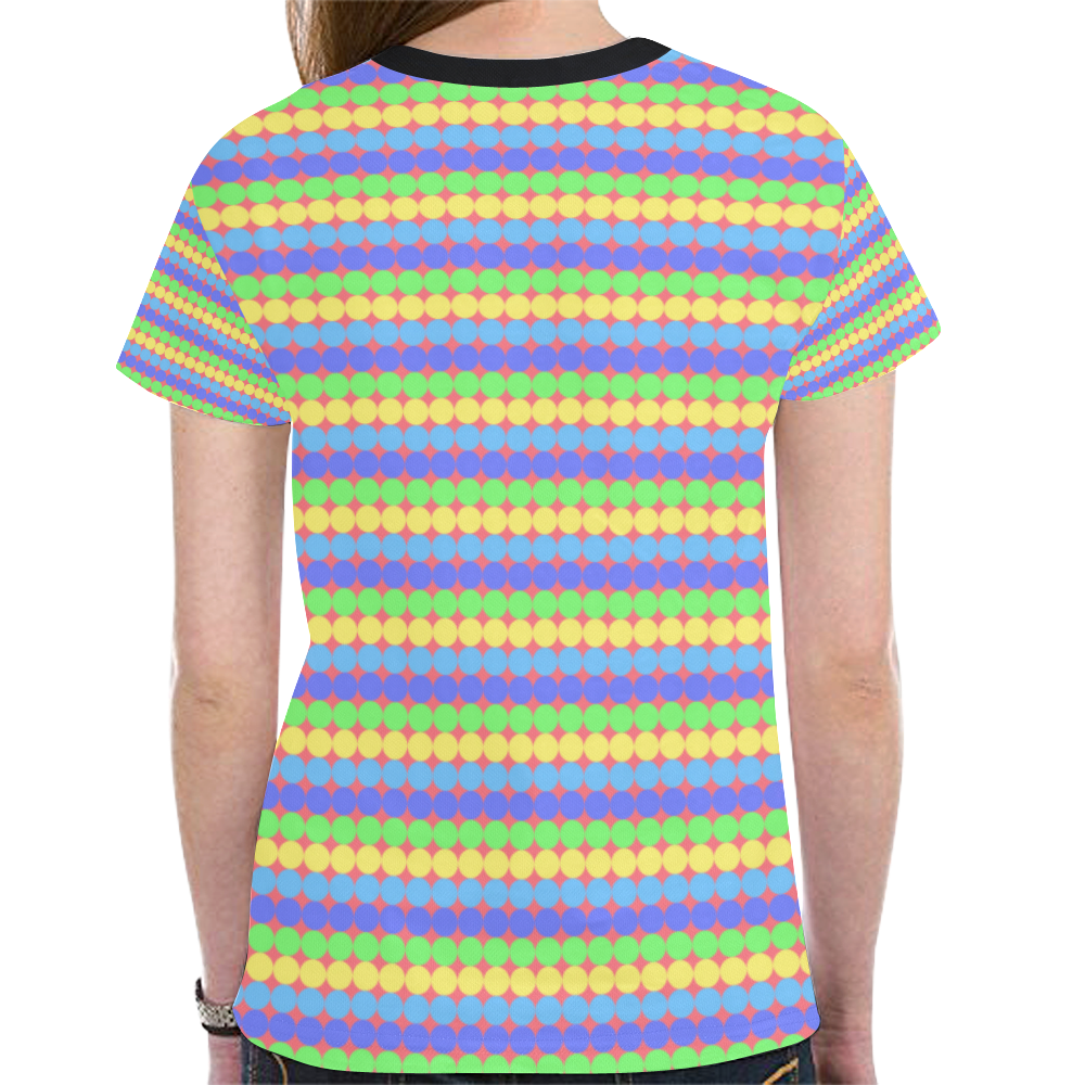 polka dots New All Over Print T-shirt for Women (Model T45)