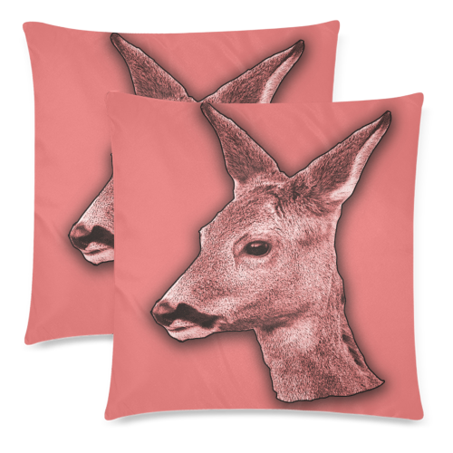 Roe Deer Custom Zippered Pillow Cases 18"x 18" (Twin Sides) (Set of 2)