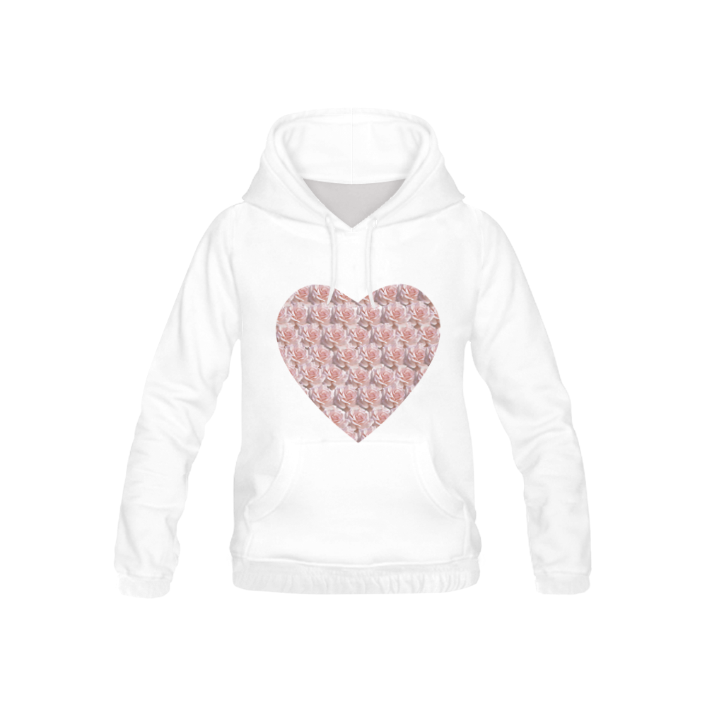 Pink Rose Heart All Over Print Hoodie for Kid (USA Size) (Model H13)