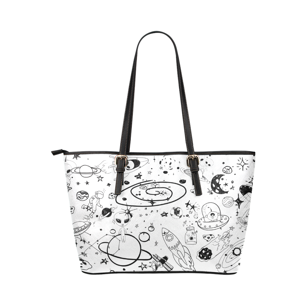 Space infinity, by Ivan Venerucci Italian Style Leather Tote Bag/Small (Model 1651)