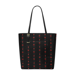 Black and Red Casino Poker Card Shapes Euramerican Tote Bag/Small (Model 1655)