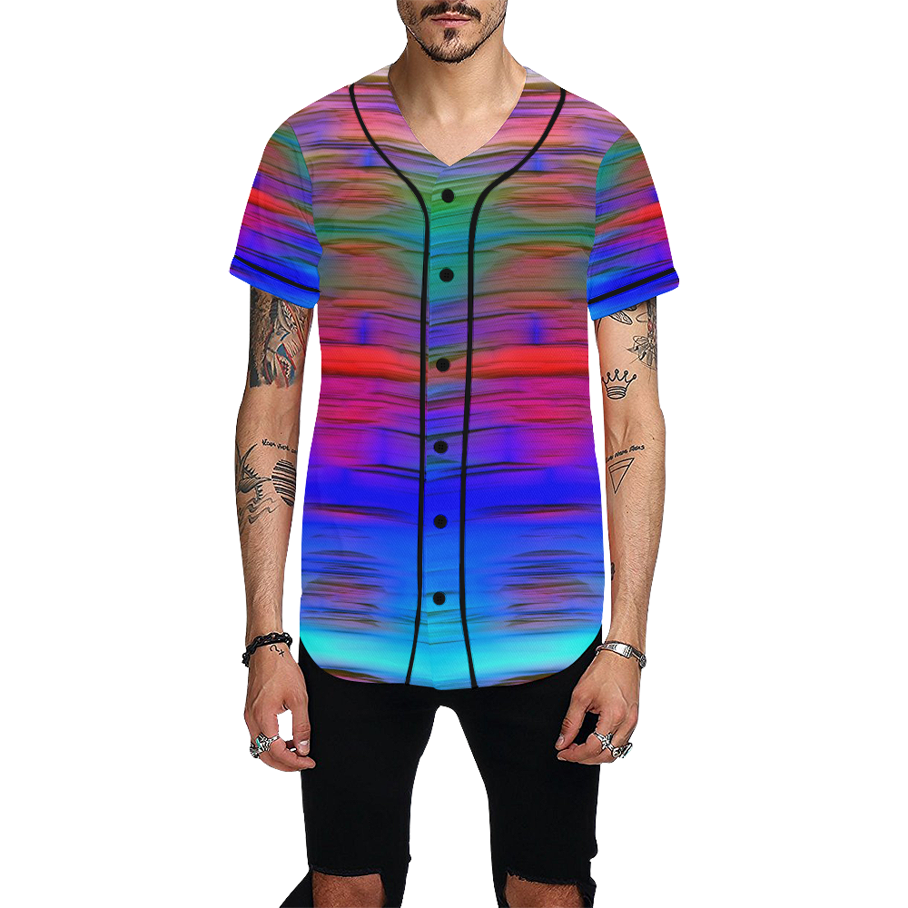 noisy gradient 1 by JamColors All Over Print Baseball Jersey for Men (Model T50)