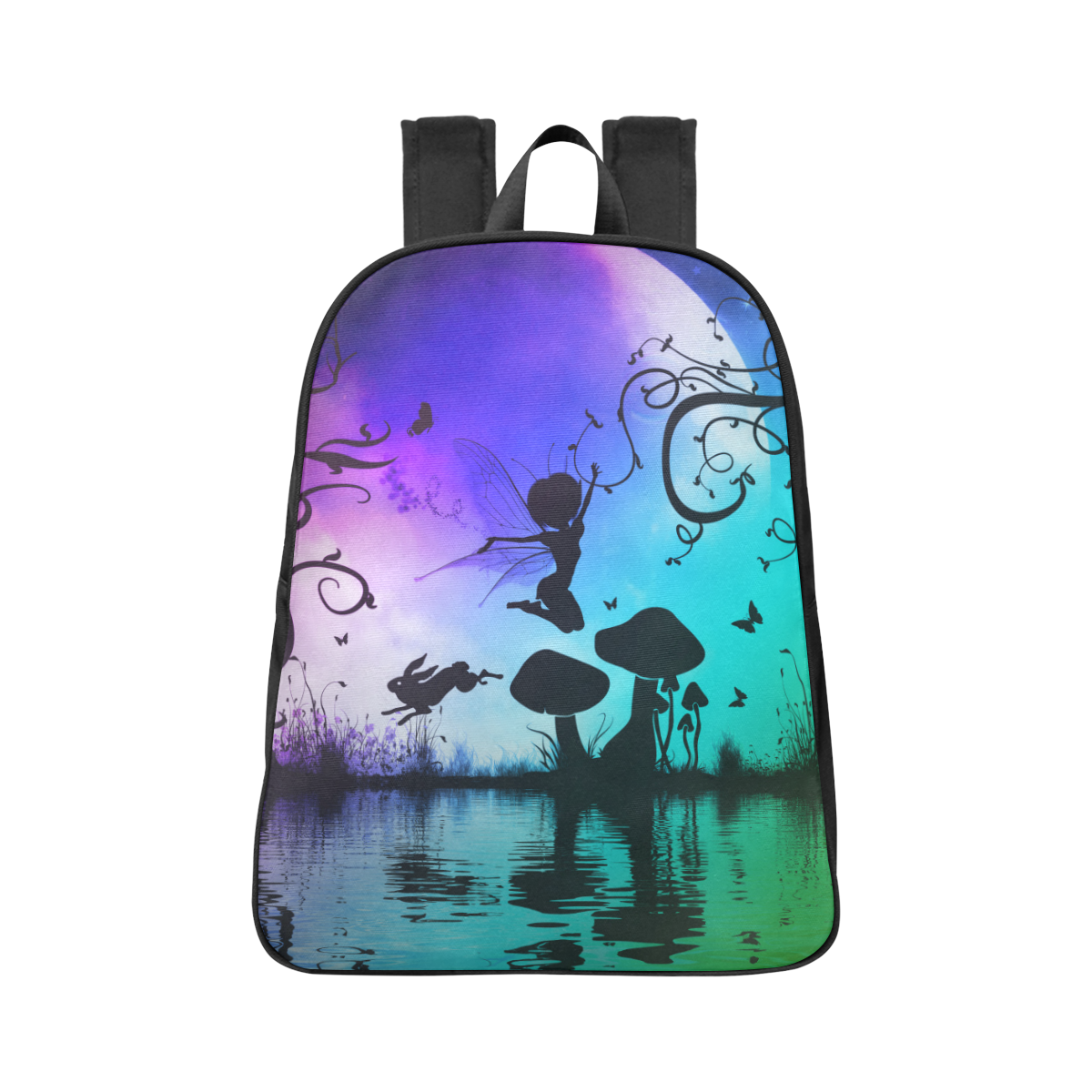 Happy fairy in the night Fabric School Backpack (Model 1682) (Large)