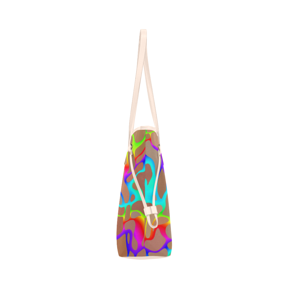 Colorful wavy shapes Clover Canvas Tote Bag (Model 1661)