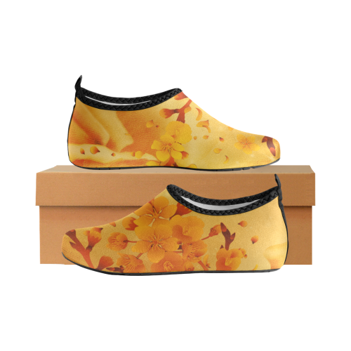 Floral design, soft colors Women's Slip-On Water Shoes (Model 056)