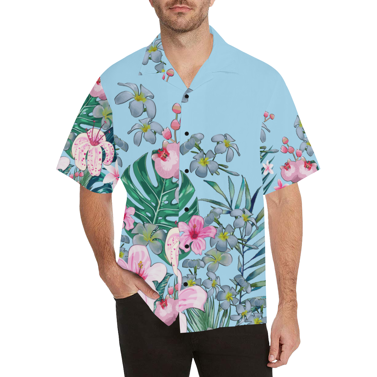 Blue Aloha-3 Shirt 478 Hawaiian Shirt (Model T58)