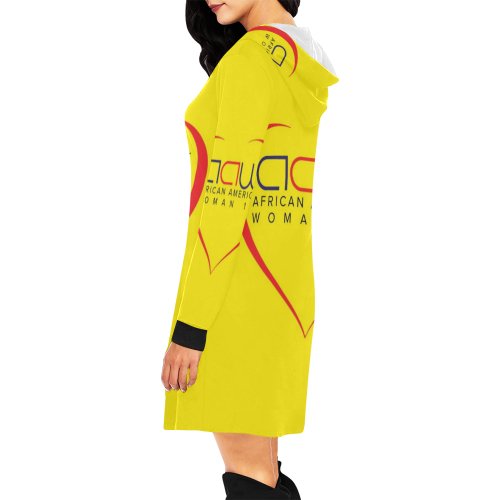 AAW101 Yellow Sweater Dress All Over Print Hoodie Mini Dress (Model H27)