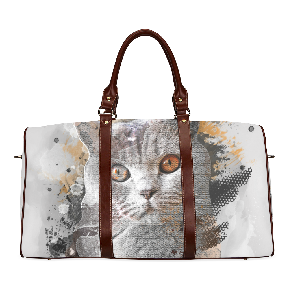 cat kitty art #cat #kitty Waterproof Travel Bag/Small (Model 1639)
