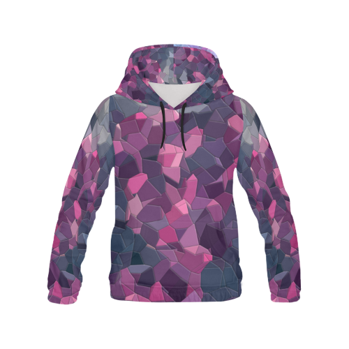 purple pink magenta mosaic #purple All Over Print Hoodie for Women (USA Size) (Model H13)