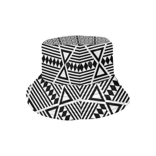 Black Aztec Tribal All Over Print Bucket Hat for Men
