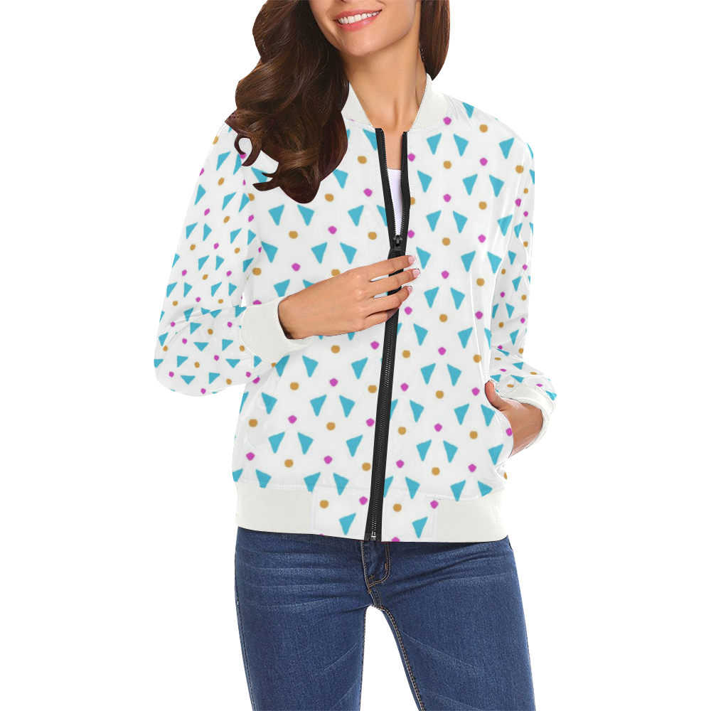 Funny Doodle Pattern 2C by JamColors All Over Print Bomber Jacket for Women (Model H19)