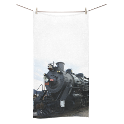 Railroad Vintage Steam Engine on Train Tracks Bath Towel 30"x56"