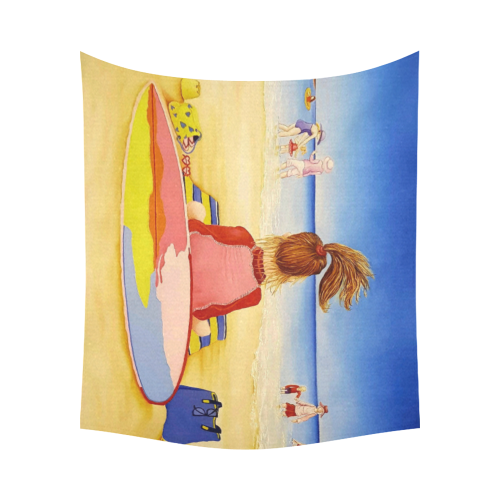 FUN IN THE SUN Cotton Linen Wall Tapestry 60"x 51"