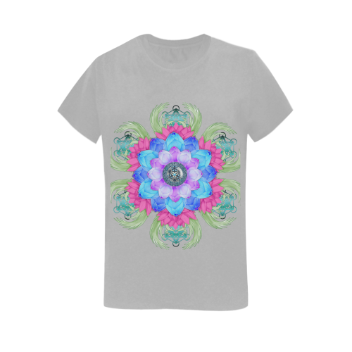 lotus-flower Women's T-Shirt in USA Size (Two Sides Printing)