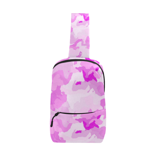 camouflage soft pink Chest Bag (Model 1678)