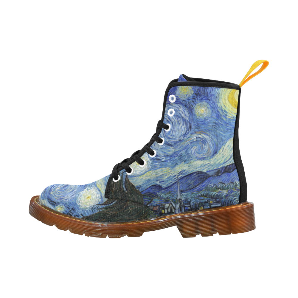 Van Gogh Starry Night Martin Boots For Women Model 1203H