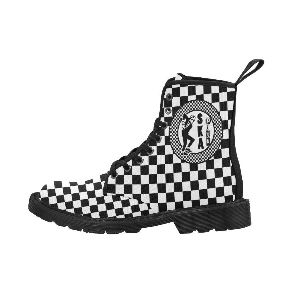 Ska Punk Rude Boy Emblem by ArtformDesigns Martin Boots for Men (Black) (Model 1203H)